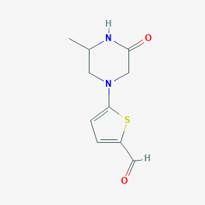 molecular formula C10H12N2O2S B13168268 5-(3-Methyl-5-oxopiperazin-1-yl)thiophene-2-carbaldehyde 