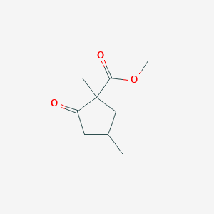 molecular formula C9H14O3 B13168289 Methyl 1,4-dimethyl-2-oxocyclopentane-1-carboxylate 