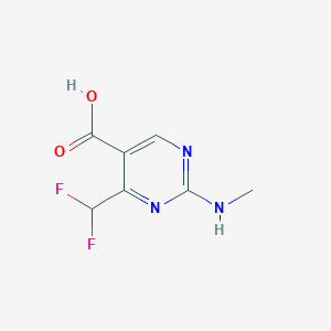 molecular formula C7H7F2N3O2 B13168300 4-(Difluoromethyl)-2-(methylamino)pyrimidine-5-carboxylic acid 