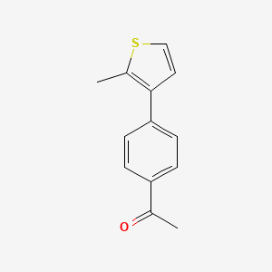 molecular formula C13H12OS B13168326 1-[4-(2-Methylthiophen-3-yl)phenyl]ethan-1-one 