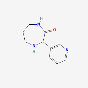 molecular formula C10H13N3O B13168336 3-(Pyridin-3-yl)-1,4-diazepan-2-one 