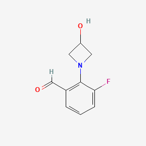 3-Fluoro-2-(3-hydroxyazetidin-1-yl)benzaldehyde