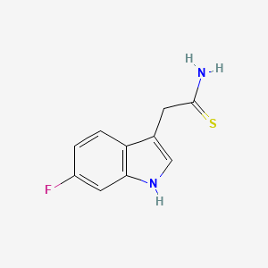 molecular formula C10H9FN2S B13168396 2-(6-fluoro-1H-indol-3-yl)ethanethioamide 