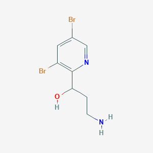 3-Amino-1-(3,5-dibromopyridin-2-yl)propan-1-ol