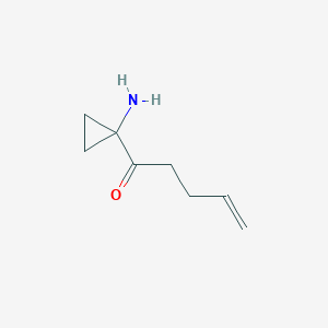 molecular formula C8H13NO B13168430 1-(1-Aminocyclopropyl)pent-4-en-1-one 