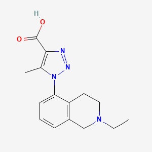 molecular formula C15H18N4O2 B13168466 1-(2-ethyl-1,2,3,4-tetrahydroisoquinolin-5-yl)-5-methyl-1H-1,2,3-triazole-4-carboxylic acid 