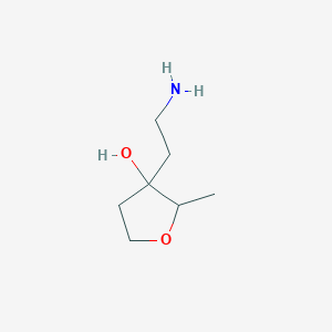 molecular formula C7H15NO2 B13168473 3-(2-Aminoethyl)-2-methyloxolan-3-ol 