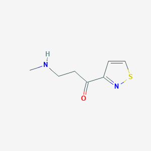 molecular formula C7H10N2OS B13168551 3-(Methylamino)-1-(1,2-thiazol-3-yl)propan-1-one 