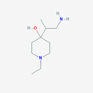 molecular formula C10H22N2O B13168589 4-(1-Aminopropan-2-yl)-1-ethylpiperidin-4-ol 