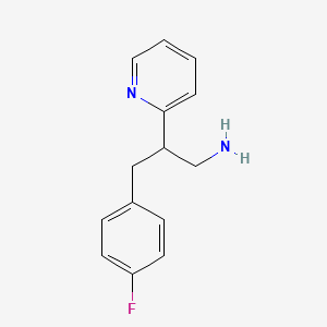 molecular formula C14H15FN2 B13168591 3-(4-Fluorophenyl)-2-(pyridin-2-yl)propan-1-amine 