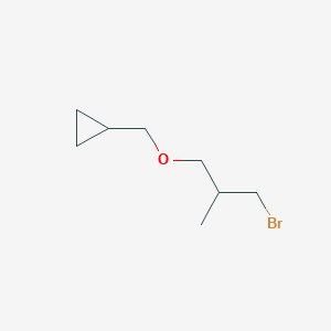 molecular formula C8H15BrO B13168615 [(3-Bromo-2-methylpropoxy)methyl]cyclopropane 