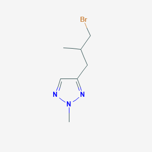 molecular formula C7H12BrN3 B13168669 4-(3-Bromo-2-methylpropyl)-2-methyl-2H-1,2,3-triazole 