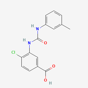 molecular formula C15H13ClN2O3 B13168696 4-Chloro-3-({[(3-methylphenyl)amino]carbonyl}amino)benzoic acid 