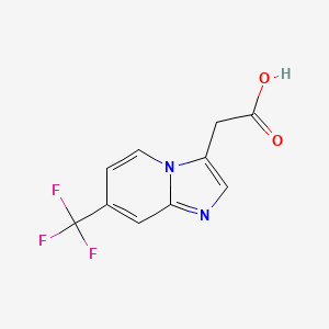 molecular formula C10H7F3N2O2 B13168703 2-[7-(Trifluoromethyl)imidazo[1,2-a]pyridin-3-yl]acetic acid 