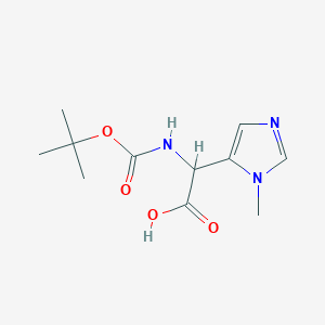 molecular formula C11H17N3O4 B13168740 2-((tert-Butoxycarbonyl)amino)-2-(1-methyl-1H-imidazol-5-yl)aceticacid 