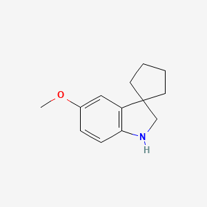 molecular formula C13H17NO B13168773 5'-Methoxy-1',2'-dihydrospiro[cyclopentane-1,3'-indole] 