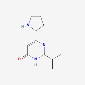 molecular formula C11H17N3O B13168786 2-(Propan-2-yl)-6-(pyrrolidin-2-yl)pyrimidin-4-ol 