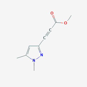 molecular formula C9H10N2O2 B13168809 Methyl 3-(1,5-dimethyl-1H-pyrazol-3-yl)prop-2-ynoate 