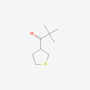 molecular formula C9H16OS B13168822 2,2-Dimethyl-1-(thiolan-3-yl)propan-1-one 