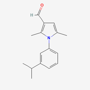 molecular formula C16H19NO B13168828 1-(3-isopropylphenyl)-2,5-dimethyl-1H-pyrrole-3-carbaldehyde 