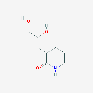 molecular formula C8H15NO3 B13168883 3-(2,3-Dihydroxypropyl)piperidin-2-one 