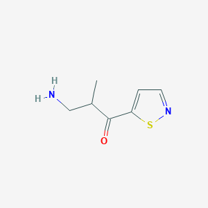 molecular formula C7H10N2OS B13168918 3-Amino-2-methyl-1-(1,2-thiazol-5-yl)propan-1-one 