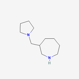 molecular formula C11H22N2 B13168935 3-[(Pyrrolidin-1-yl)methyl]azepane 