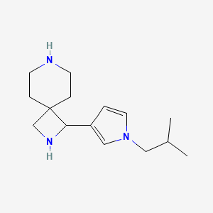 molecular formula C15H25N3 B13168945 1-[1-(2-Methylpropyl)-1H-pyrrol-3-yl]-2,7-diazaspiro[3.5]nonane CAS No. 2059937-01-6