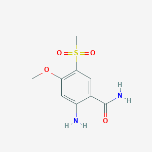 molecular formula C9H12N2O4S B13168967 2-Amino-5-methanesulfonyl-4-methoxybenzamide CAS No. 1258650-53-1