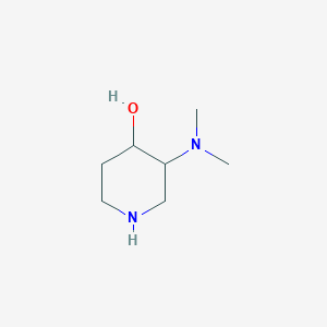 molecular formula C7H16N2O B13168973 3-(Dimethylamino)piperidin-4-ol 