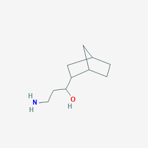 molecular formula C10H19NO B13168993 3-Amino-1-(bicyclo[2.2.1]heptan-2-YL)propan-1-OL 