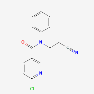 molecular formula C15H12ClN3O B13168999 6-chloro-N-(2-cyanoethyl)-N-phenylpyridine-3-carboxamide 