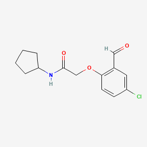 molecular formula C14H16ClNO3 B13169023 2-(4-chloro-2-formylphenoxy)-N-cyclopentylacetamide 