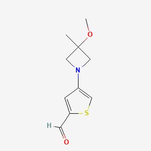 molecular formula C10H13NO2S B13169042 4-(3-Methoxy-3-methylazetidin-1-yl)thiophene-2-carbaldehyde 