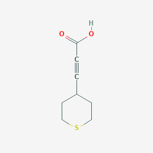 molecular formula C8H10O2S B13169066 3-(Thian-4-yl)prop-2-ynoic acid 