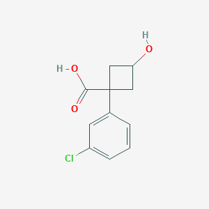 1-(3-Chlorophenyl)-3-hydroxycyclobutane-1-carboxylic acid