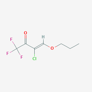 molecular formula C7H8ClF3O2 B13169081 3-Chloro-1,1,1-trifluoro-4-propoxybut-3-en-2-one 