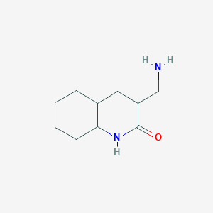 molecular formula C10H18N2O B13169149 3-(Aminomethyl)-decahydroquinolin-2-one 