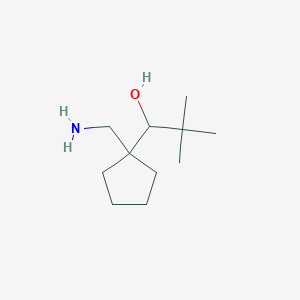 molecular formula C11H23NO B13169162 1-[1-(Aminomethyl)cyclopentyl]-2,2-dimethylpropan-1-OL 