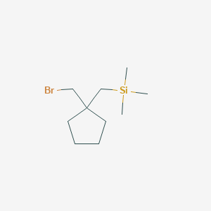 molecular formula C10H21BrSi B13169180 {[1-(Bromomethyl)cyclopentyl]methyl}trimethylsilane 