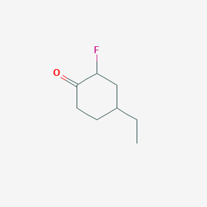 molecular formula C8H13FO B13169190 4-Ethyl-2-fluorocyclohexan-1-one 