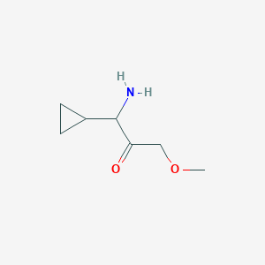 molecular formula C7H13NO2 B13169273 1-Amino-1-cyclopropyl-3-methoxypropan-2-one 