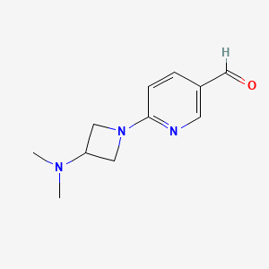 molecular formula C11H15N3O B13169324 6-[3-(Dimethylamino)azetidin-1-yl]pyridine-3-carbaldehyde 