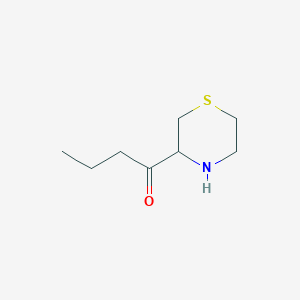 molecular formula C8H15NOS B13169347 1-(Thiomorpholin-3-yl)butan-1-one 