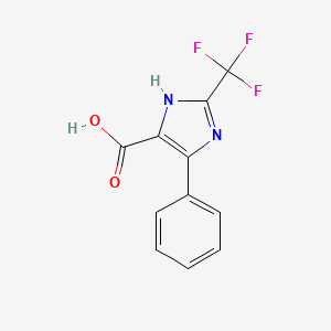 molecular formula C11H7F3N2O2 B13169436 4-phenyl-2-(trifluoromethyl)-1H-imidazole-5-carboxylic acid 