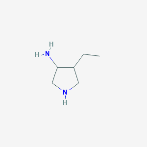 molecular formula C6H14N2 B13169441 4-Ethylpyrrolidin-3-amine 