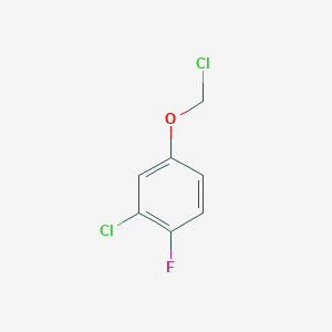 molecular formula C7H5Cl2FO B13169508 2-Chloro-4-(chloromethoxy)-1-fluorobenzene 