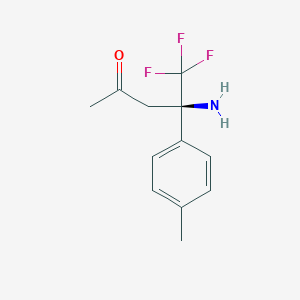 (4R)-4-amino-5,5,5-trifluoro-4-(4-methylphenyl)pentan-2-one