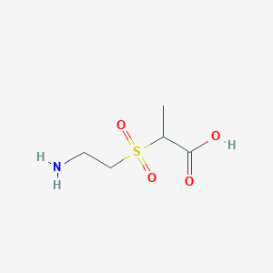 molecular formula C5H11NO4S B13169536 2-(2-Aminoethanesulfonyl)propanoic acid 