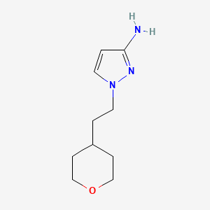 molecular formula C10H17N3O B13169632 1-[2-(Oxan-4-yl)ethyl]-1H-pyrazol-3-amine 